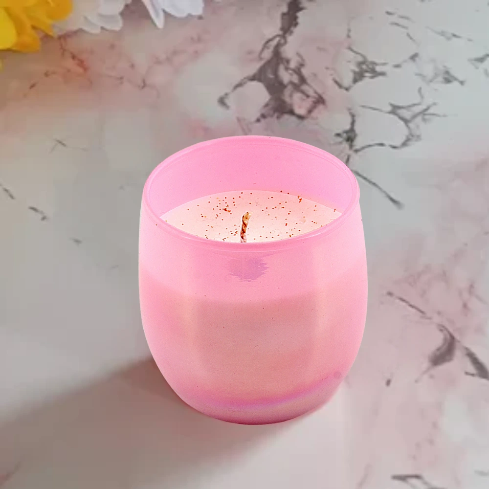 Edhas Pink Glass Jar Scented Candle – Luxurious & Elegant Aroma for a Cozy Ambiance