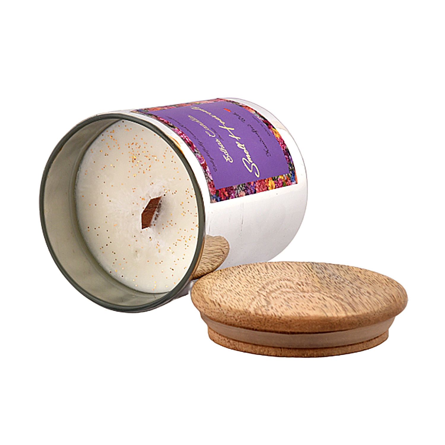 Premium Scented Candle – Silver Glass Jar (Smell Heavenly Fragrance) - Image 3