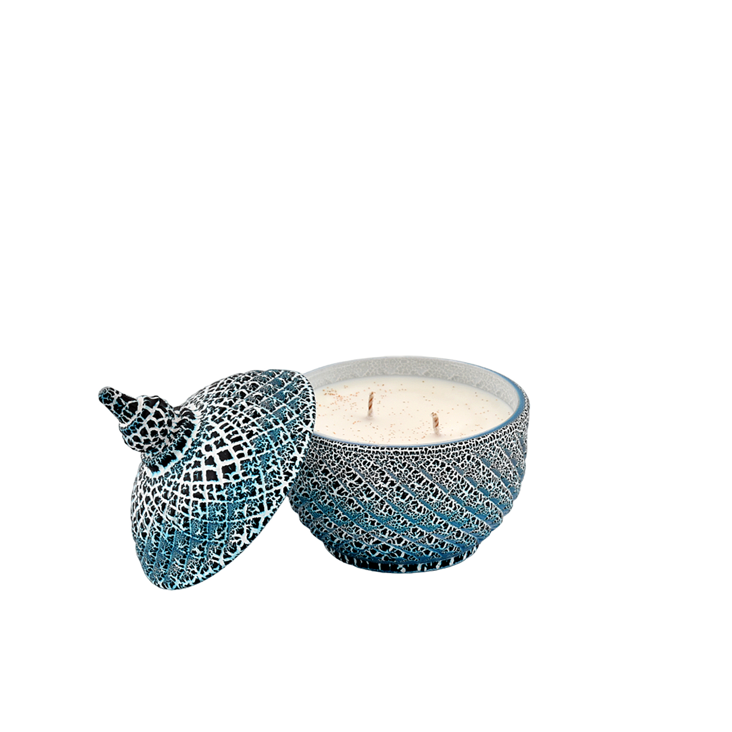 Edhas Luxury Double-Wick Scented Candle – Artistic Textured Jar - Image 3