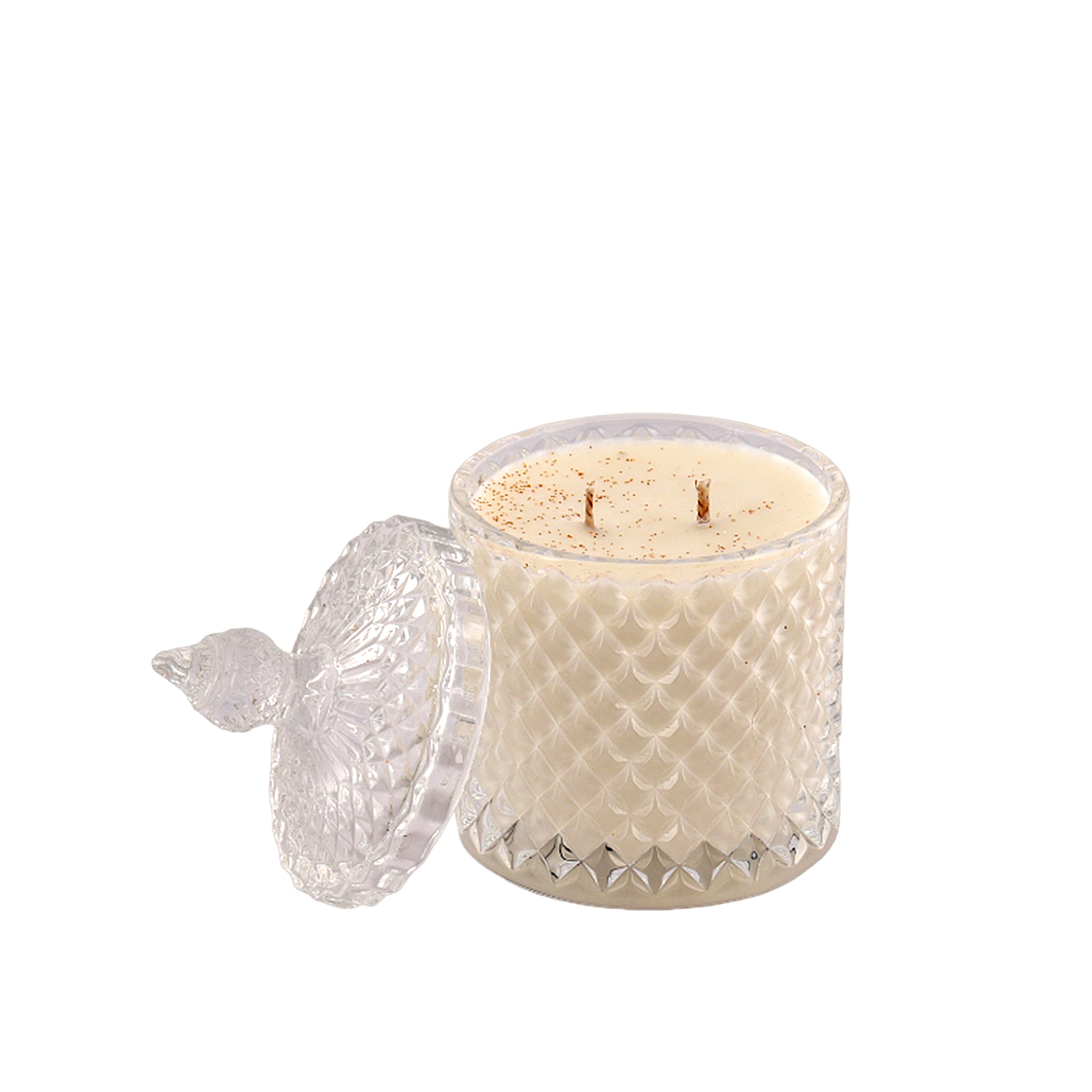 Luxury Scented Double-Wick Candle – Diamond Glass Jar - Image 3