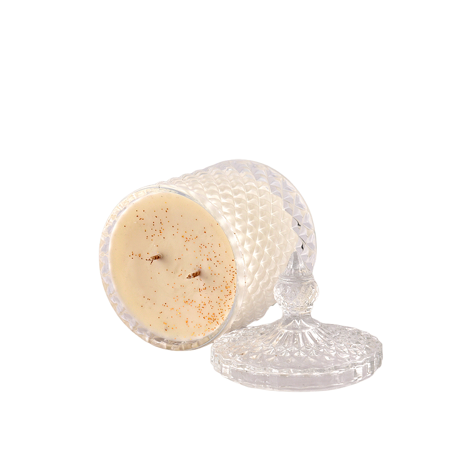 Luxury Scented Double-Wick Candle – Diamond Glass Jar - Image 4