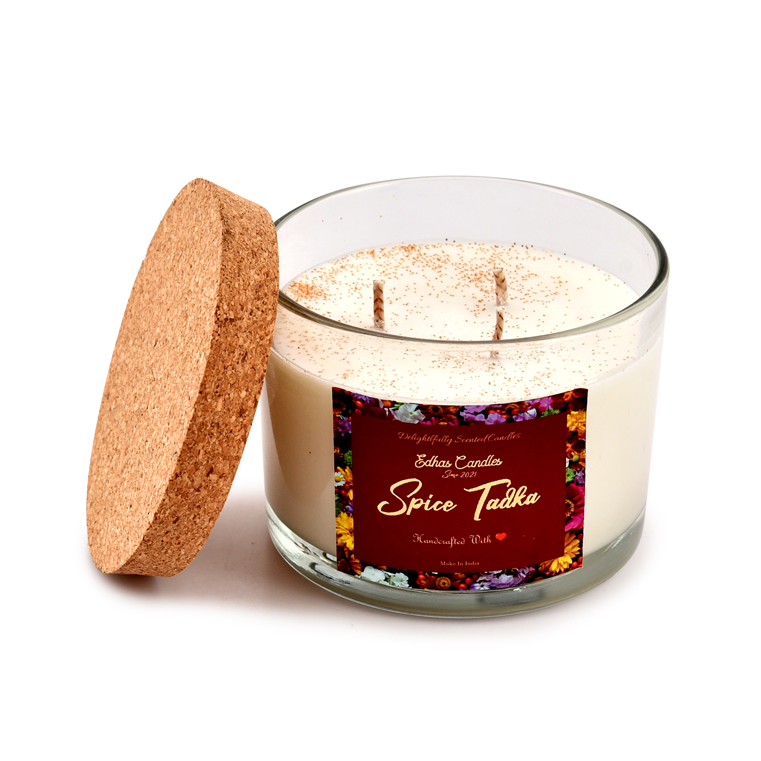 Edhas Spicy Tadka 3-Wick Candle – A Burst of Warmth & Aroma - Image 3