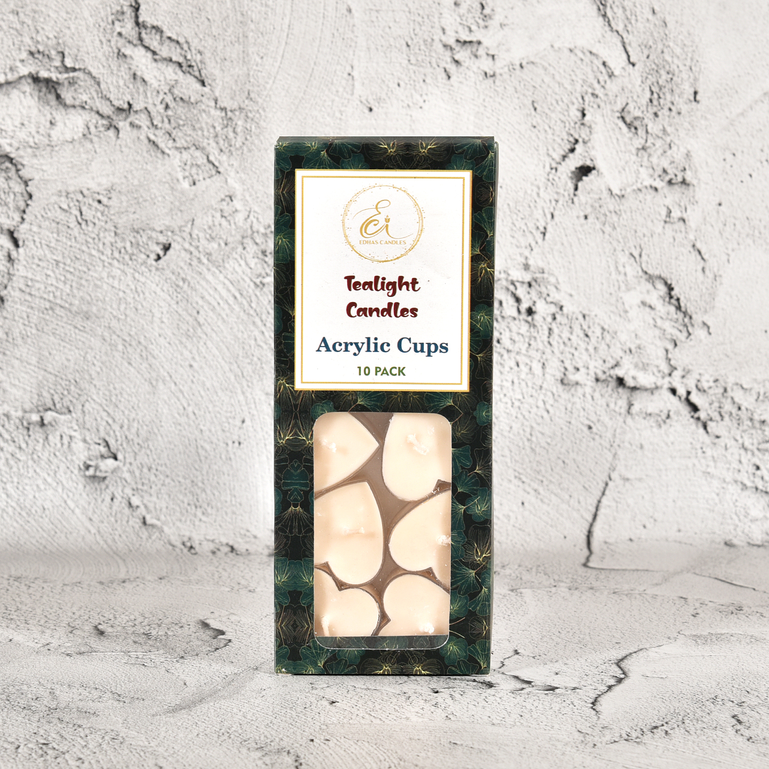 Edhas Heart-Shaped Tealight Candle Set – 10-Pack Romantic Glow in Acrylic Cups - Image 2