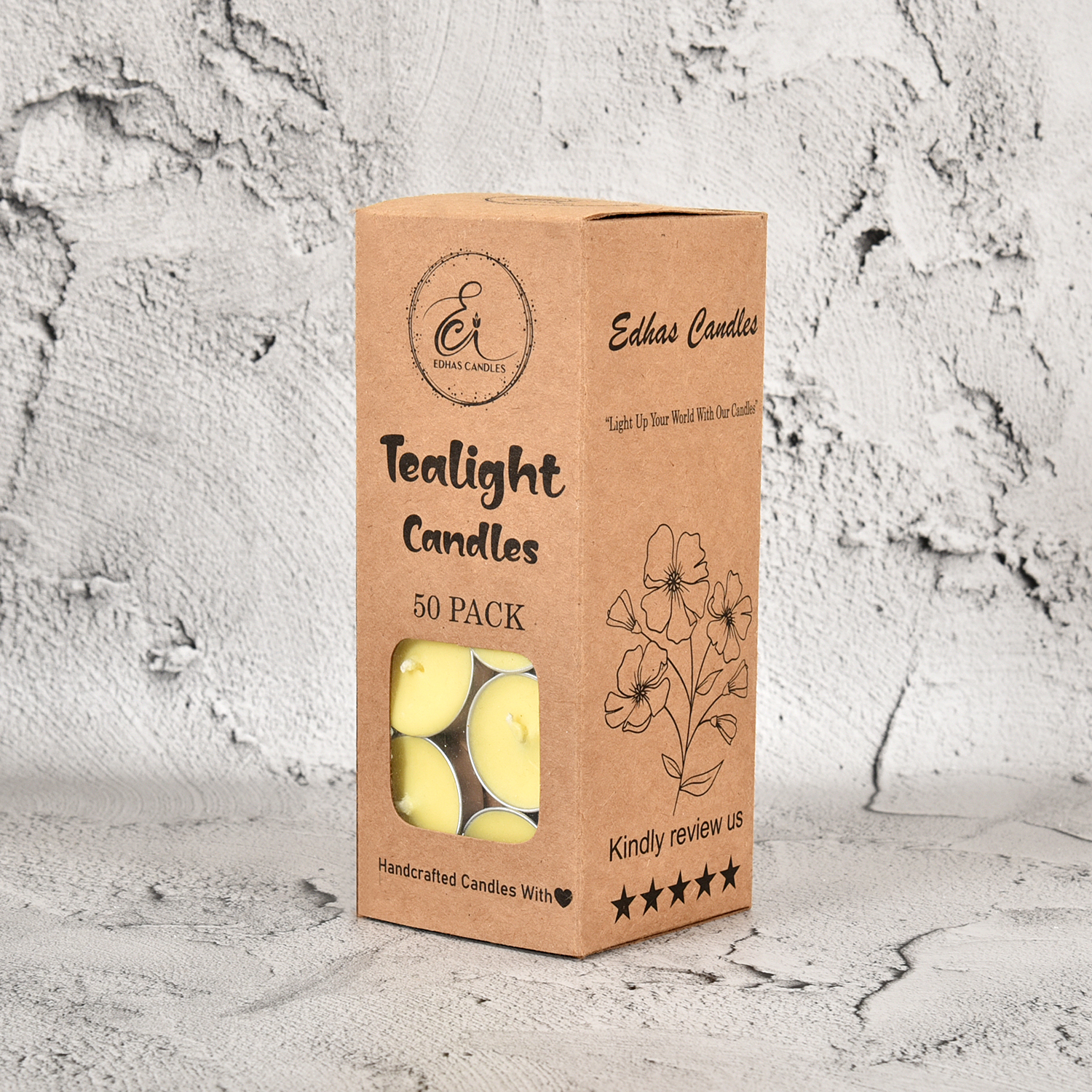 Edhas 50-Pack Vibrant Colored Tealight Candles – Multicolor Glow in Aluminum Cups - Image 5