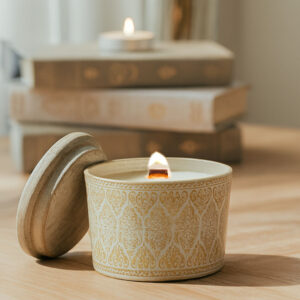 Wooden Wick Jasmine Scented Candle
