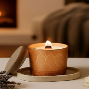 Wooden Wick Rose Candle