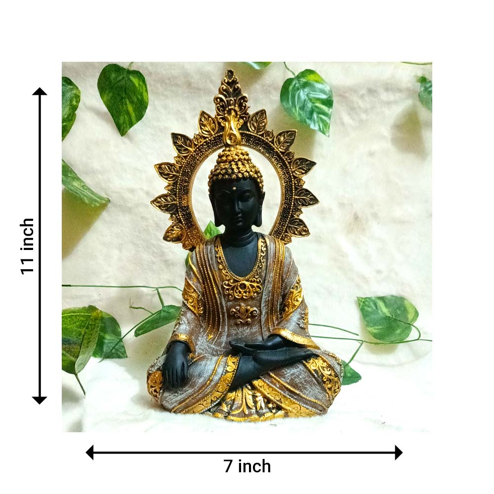 Majestic Black & Gold Buddha Idol - Image 3
